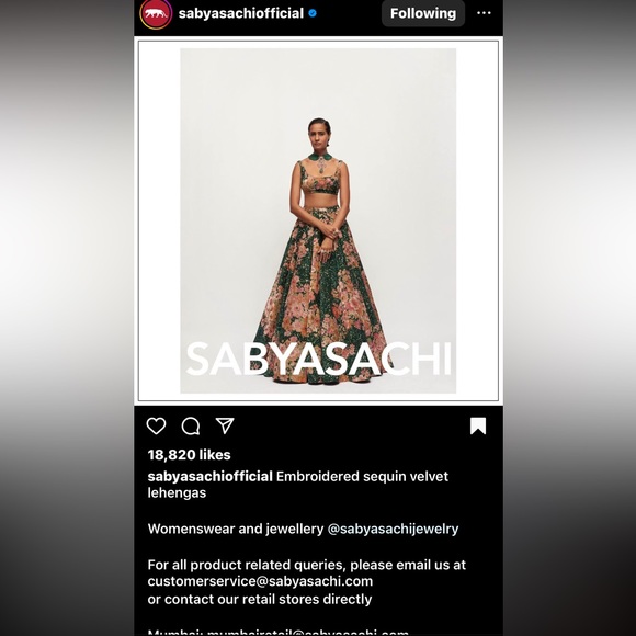 Sabyasachi Lehenga | Emerald Green aka  DILGULDASTA Lehenga - Picture 6 of 7